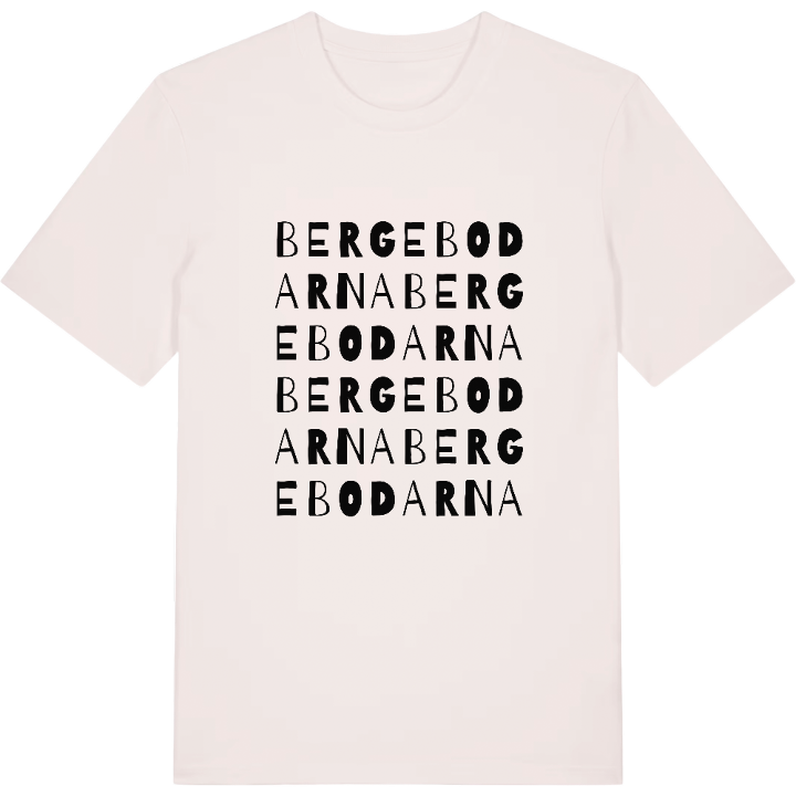 Bergebodarna ordlek t-shirt – t-shirt från PinShirt