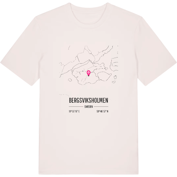 Bergsviksholmen karta t-shirt – t-shirt från PinShirt