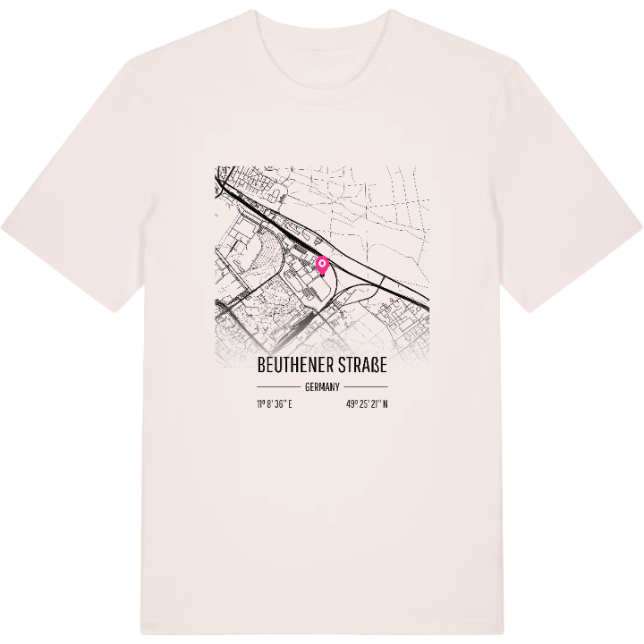 Beuthener Straße karta t-shirt – t-shirt från PinShirt