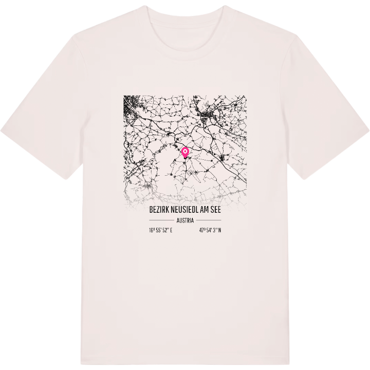 Bezirk Neusiedl am See karta t-shirt – t-shirt från PinShirt