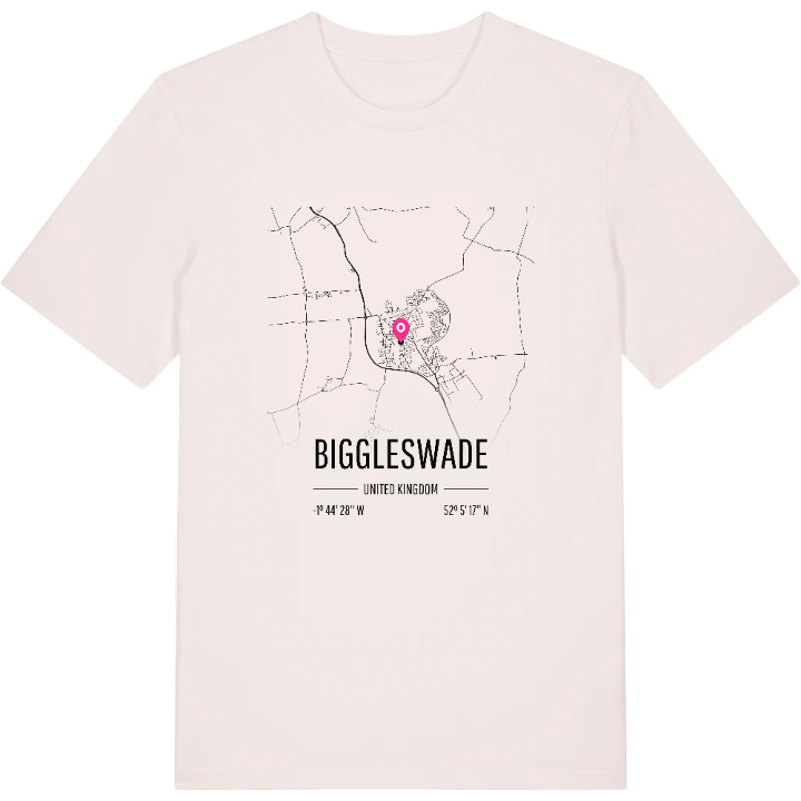 Biggleswade karta t-shirt – t-shirt från PinShirt