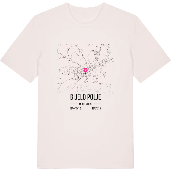 Bijelo Polje karta t-shirt – t-shirt från PinShirt