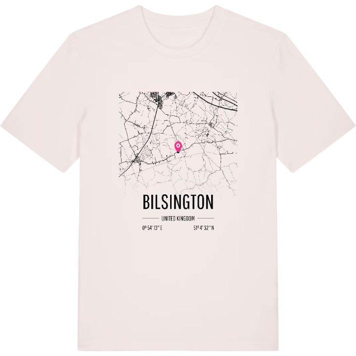 Bilsington karta t-shirt – t-shirt från PinShirt