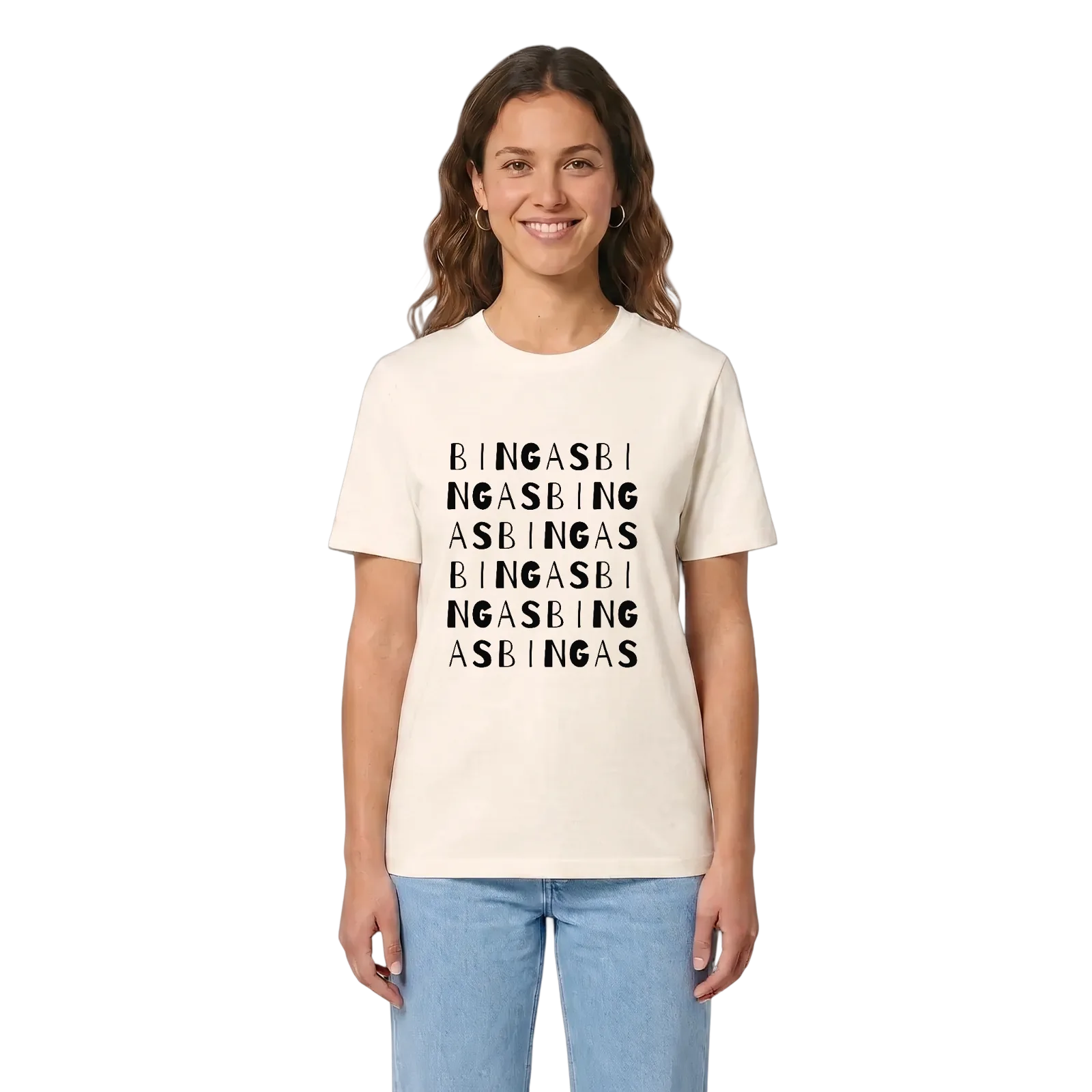 Bingas ordlek t-shirt – Vintage White, i miljö