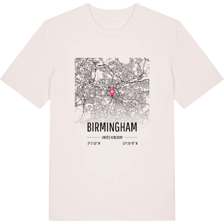 Birmingham karta t-shirt – t-shirt från PinShirt