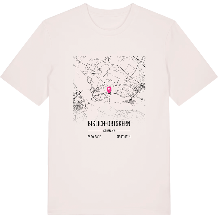 Bislich-Ortskern karta t-shirt – t-shirt från PinShirt