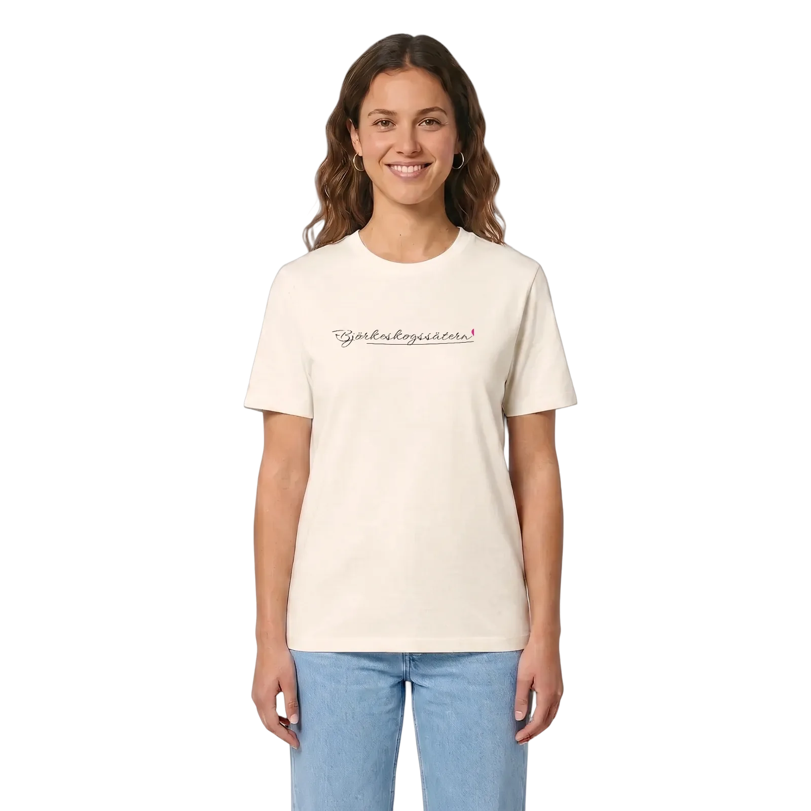 Björkeskogssätern hjärta t-shirt – Vintage White, i miljö