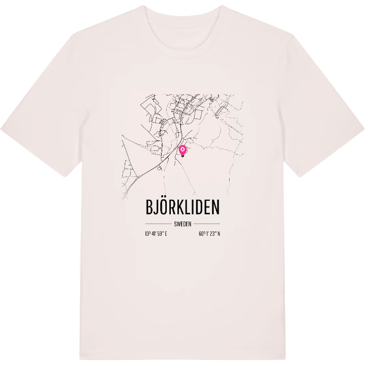 Björkliden karta t-shirt – t-shirt från PinShirt