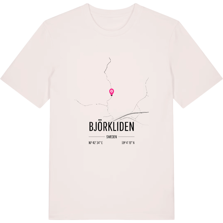 Björkliden karta t-shirt – t-shirt från PinShirt