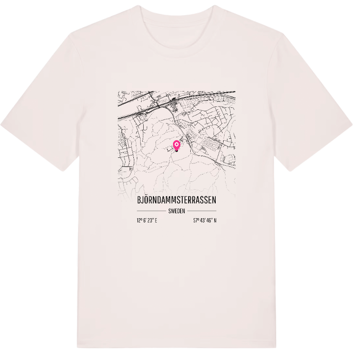 Björndammsterrassen karta t-shirt – t-shirt från PinShirt