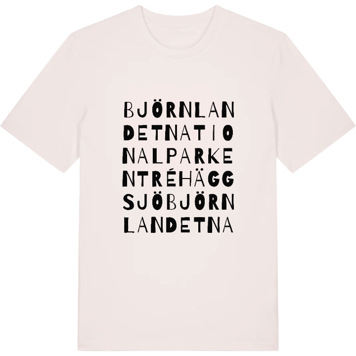 Björnlandet Nationalpark Entré Häggsjö ordlek t-shirt – t-shirt från PinShirt