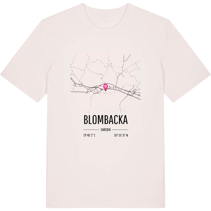 Blombacka karta t-shirt – t-shirt från PinShirt