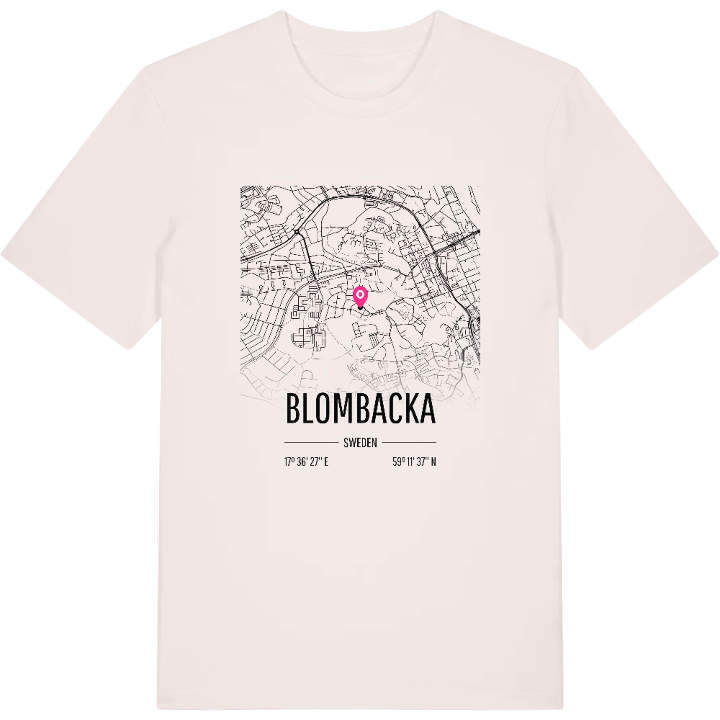 Blombacka karta t-shirt – t-shirt från PinShirt