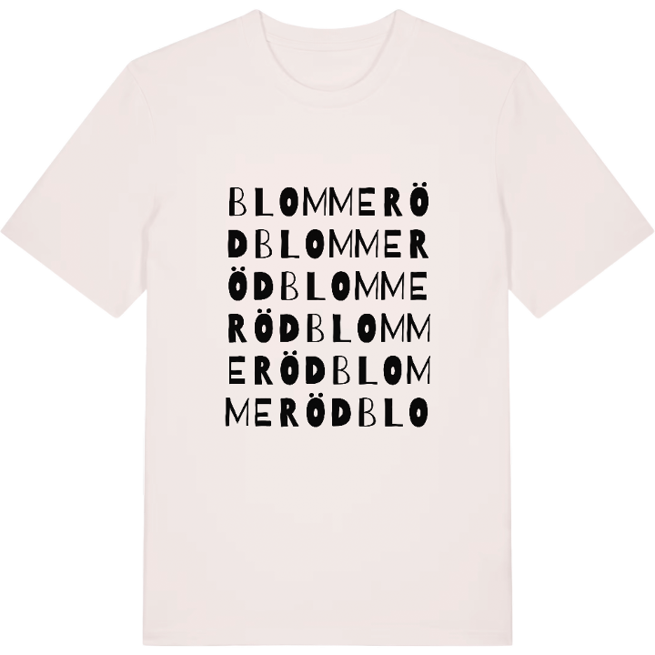 Blommeröd ordlek t-shirt – t-shirt från PinShirt