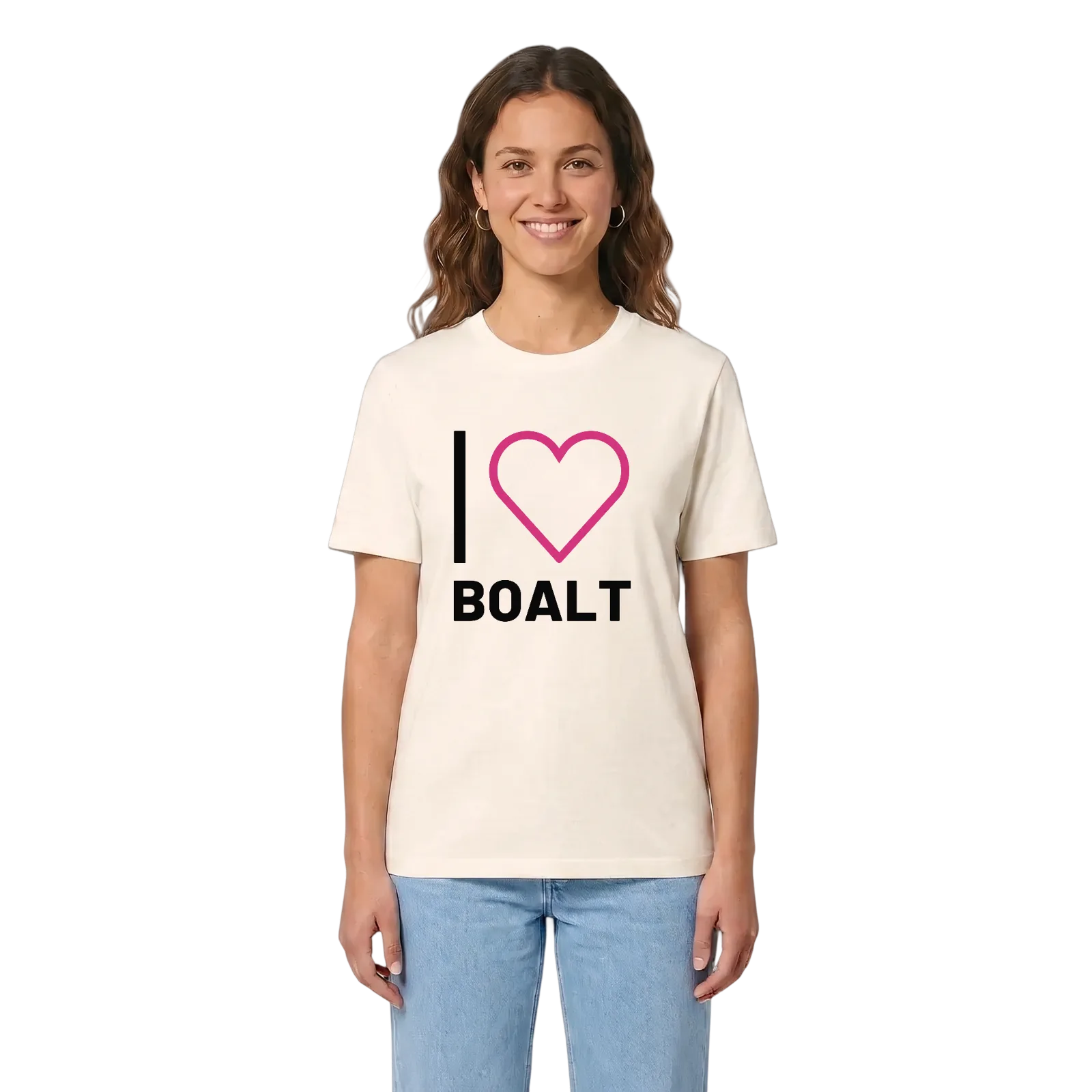 Jag älskar Boalt t-shirt stort tryck – Vintage White, i miljö