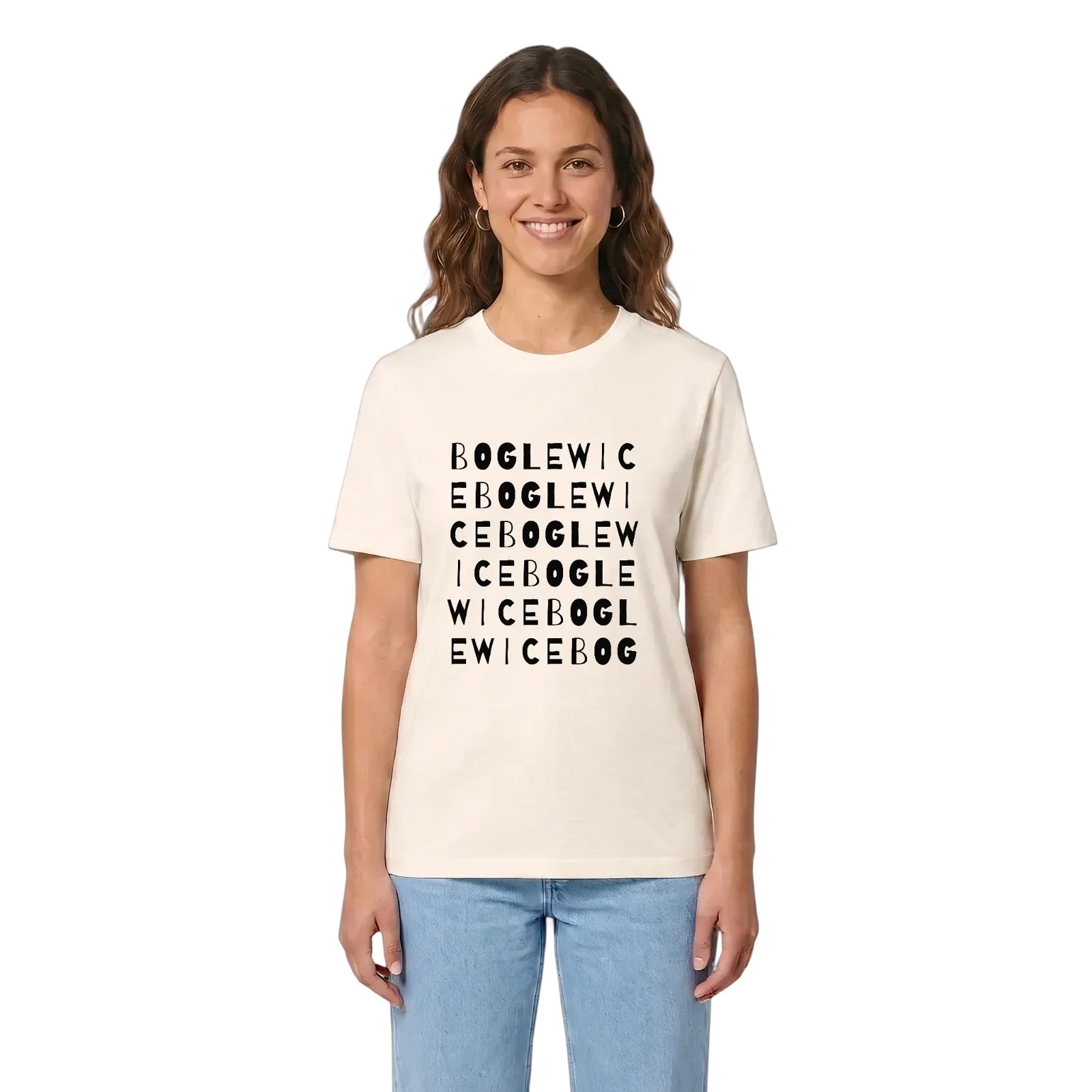 Boglewice ordlek t-shirt – Vintage White, i miljö