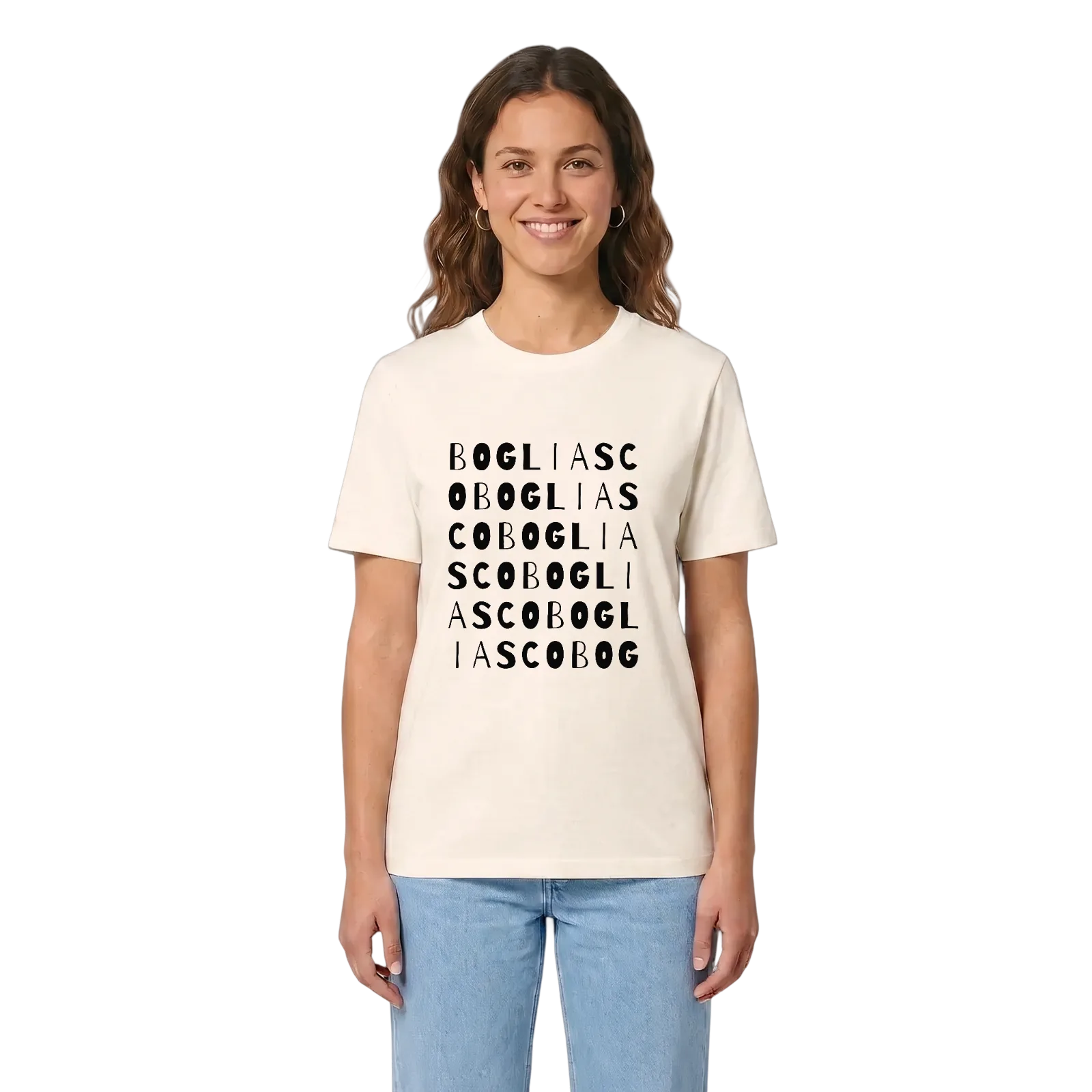 Bogliasco ordlek t-shirt – Vintage White, i miljö