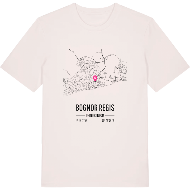 Bognor Regis karta t-shirt – t-shirt från PinShirt