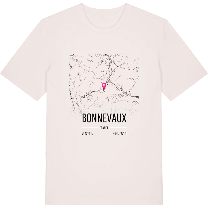 Bonnevaux karta t-shirt – t-shirt från PinShirt
