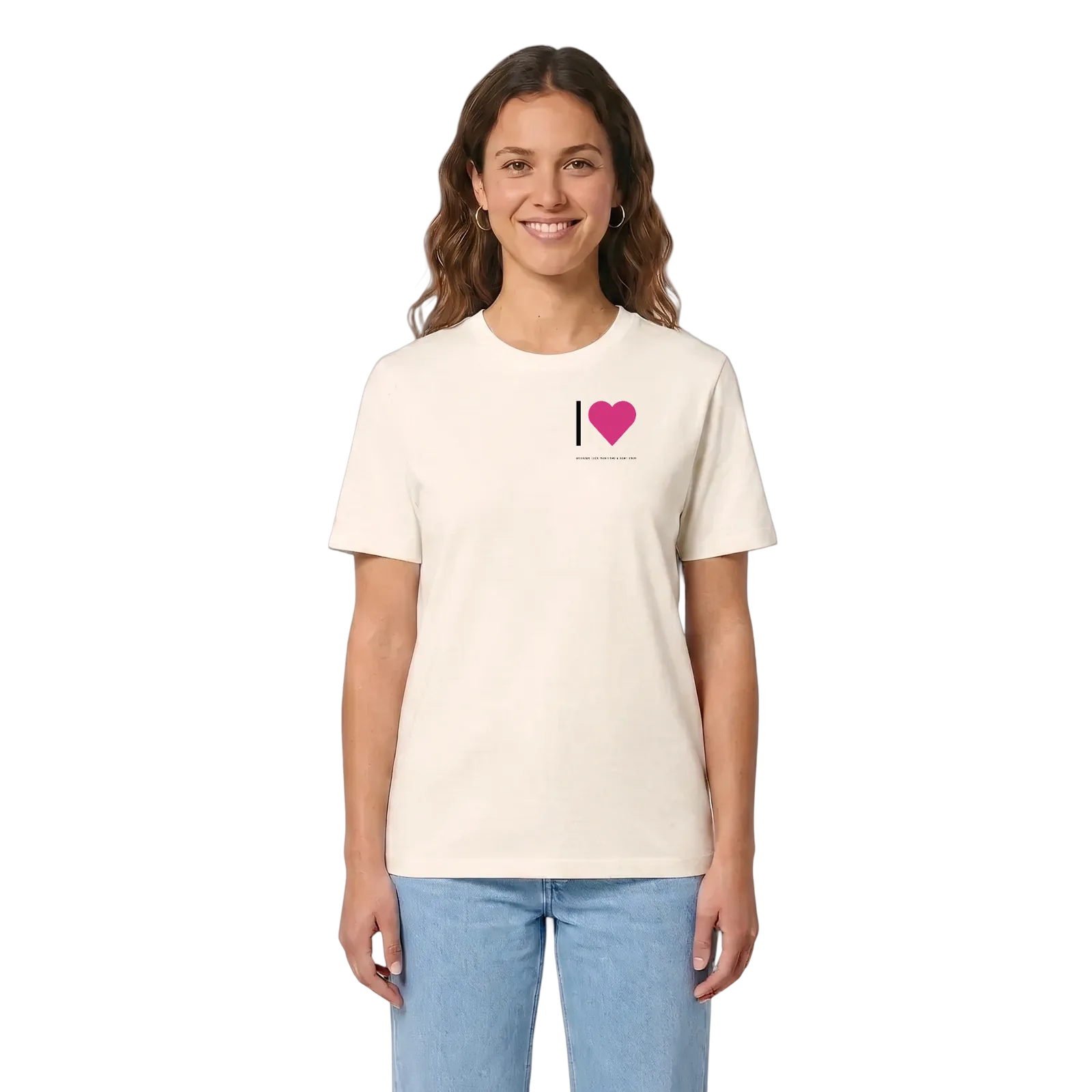 Jag älskar Bougado (São Martinho e Santiago) t-shirt litet tryck – Vintage White, i miljö