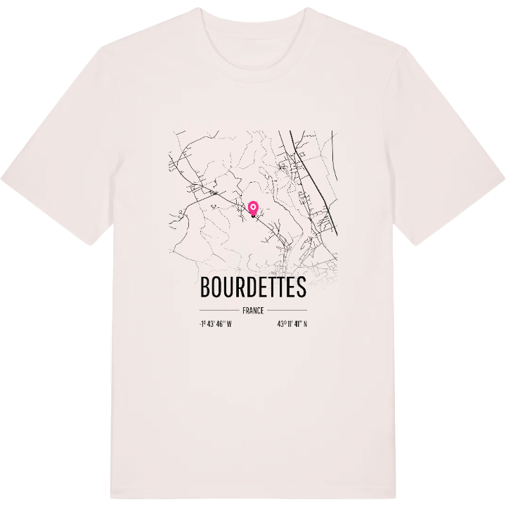 Bourdettes karta t-shirt – t-shirt från PinShirt