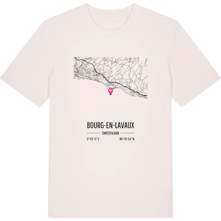 Bourg-en-Lavaux karta t-shirt – t-shirt från PinShirt