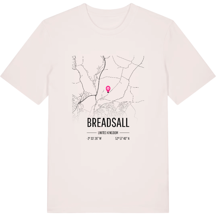 Breadsall karta t-shirt – t-shirt från PinShirt