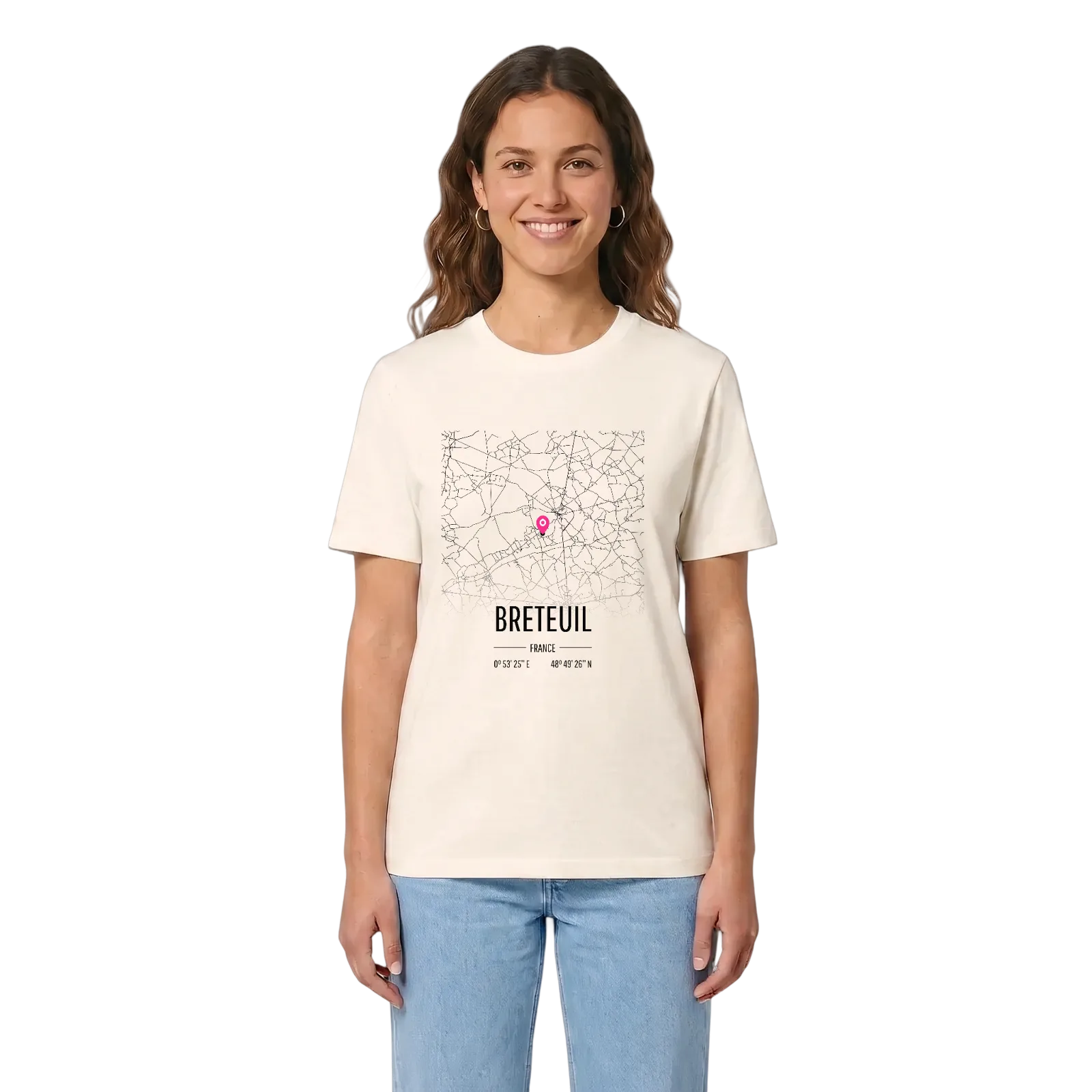 Breteuil karta t-shirt – Vintage White, i miljö