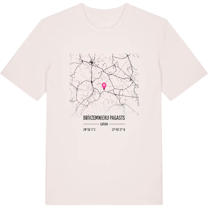 Brīvzemnieku pagasts karta t-shirt – t-shirt från PinShirt