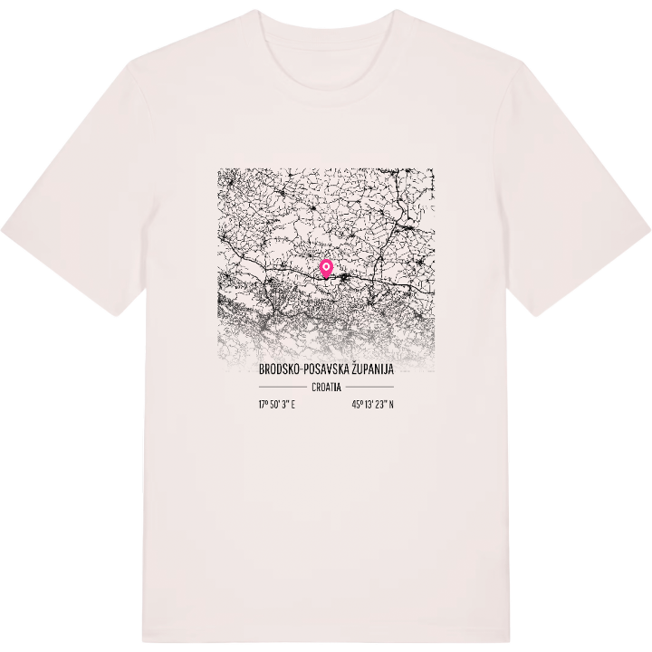Brodsko-posavska županija karta t-shirt – t-shirt från PinShirt