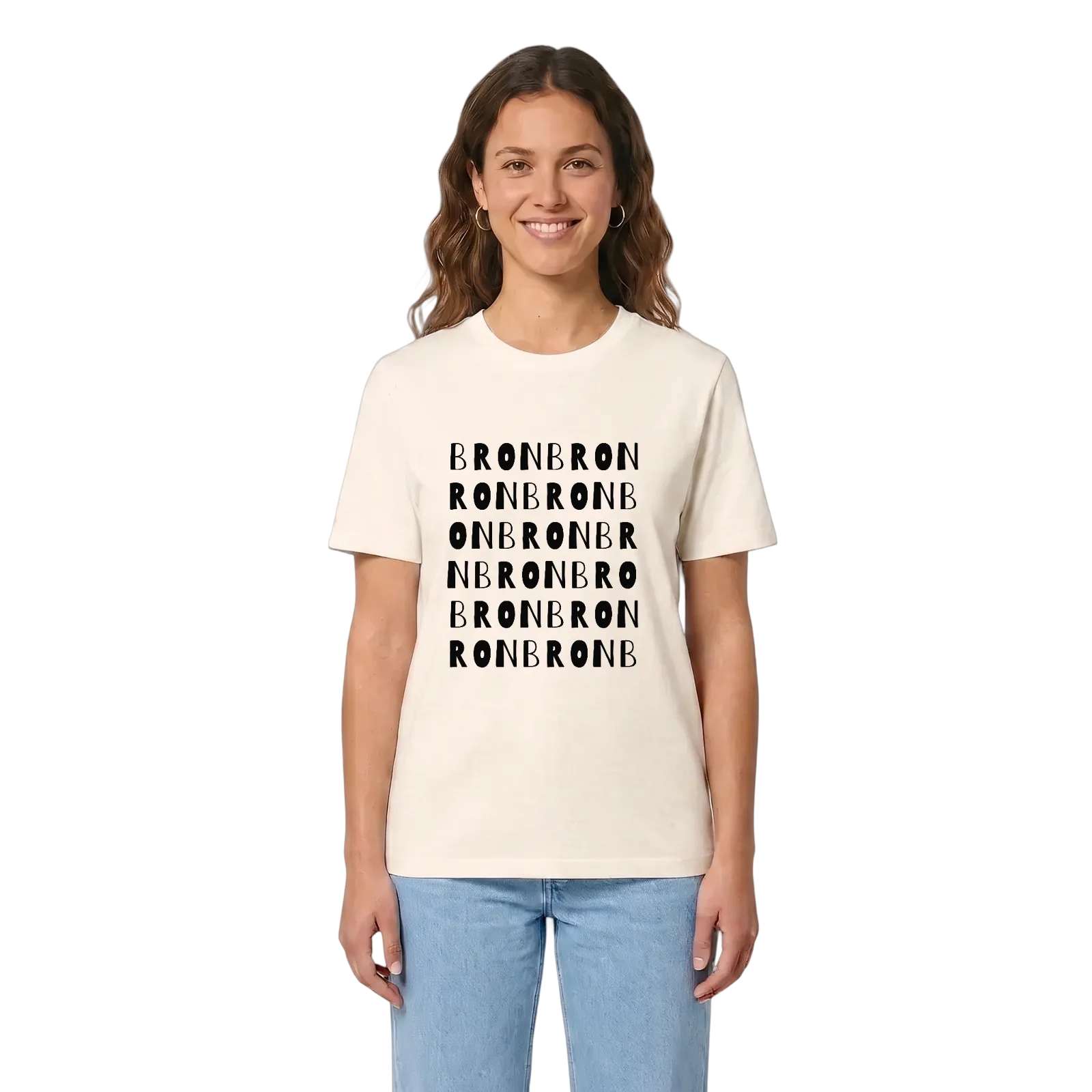 Bron ordlek t-shirt – Vintage White, i miljö