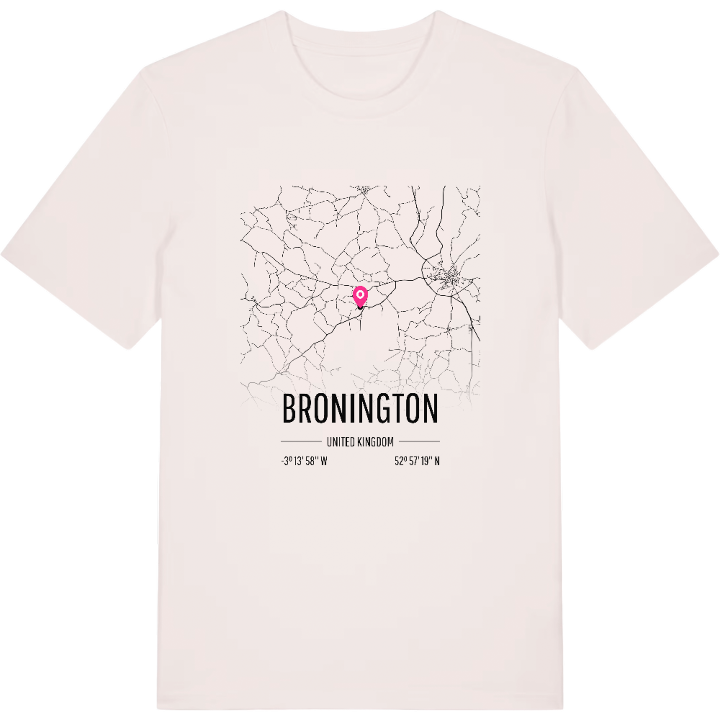 Bronington karta t-shirt – t-shirt från PinShirt