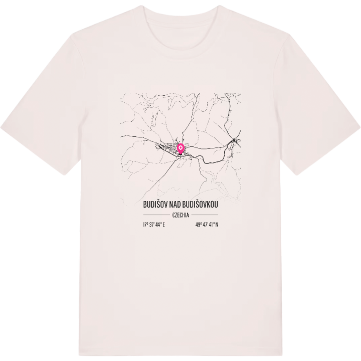 Budišov nad Budišovkou karta t-shirt – t-shirt från PinShirt