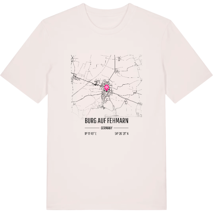 Burg auf Fehmarn karta t-shirt – t-shirt från PinShirt