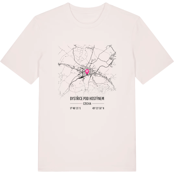 Bystřice pod Hostýnem karta t-shirt – t-shirt från PinShirt