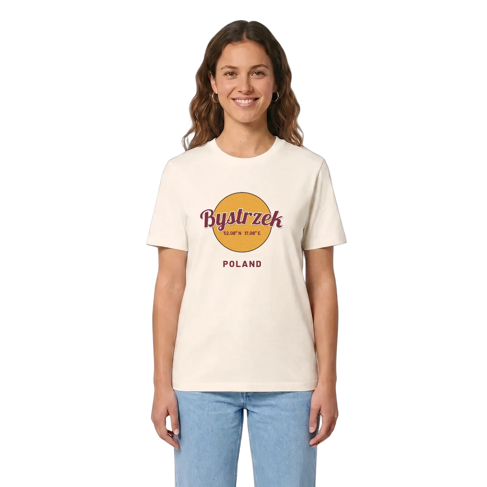Bystrzek cirkel t-shirt – Vintage White, i miljö