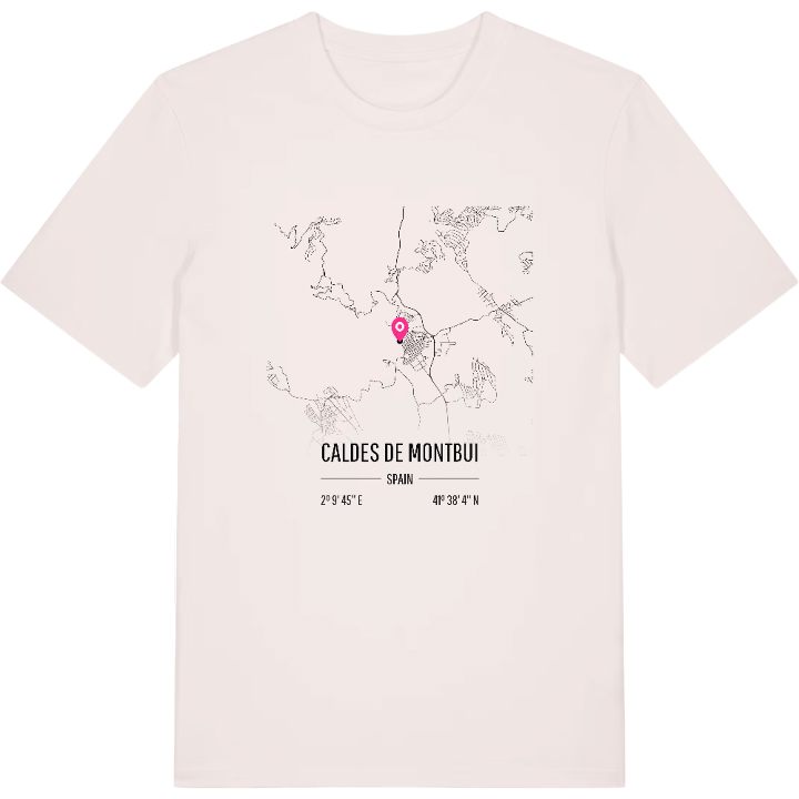Caldes de Montbui karta t-shirt – t-shirt från PinShirt