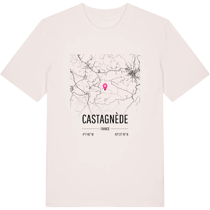 Castagnède karta t-shirt – t-shirt från PinShirt