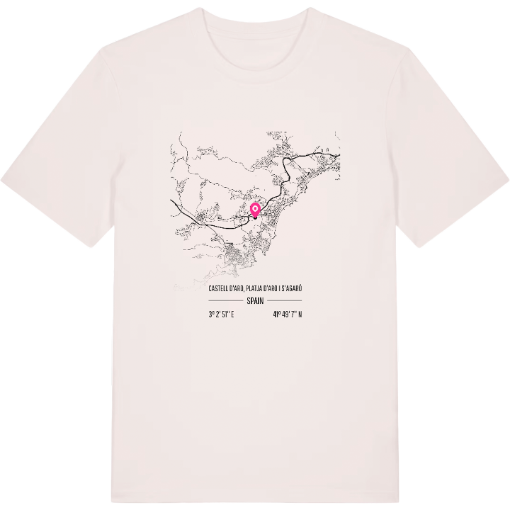 Castell d'Aro, Platja d'Aro i s'Agaró karta t-shirt – t-shirt från PinShirt