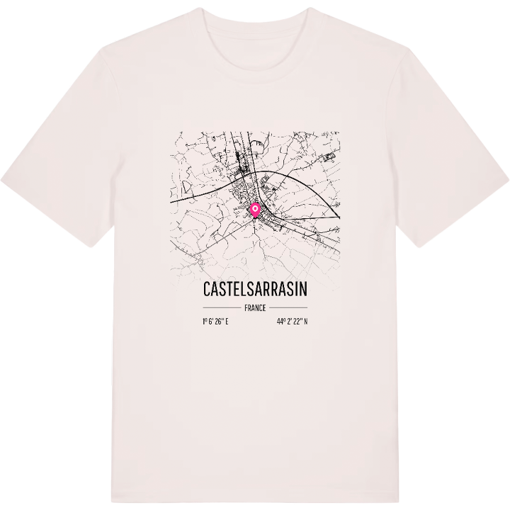 Castelsarrasin karta t-shirt – t-shirt från PinShirt