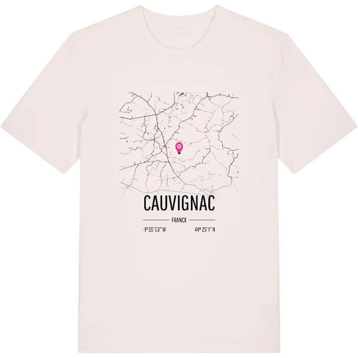 Cauvignac karta t-shirt – t-shirt från PinShirt