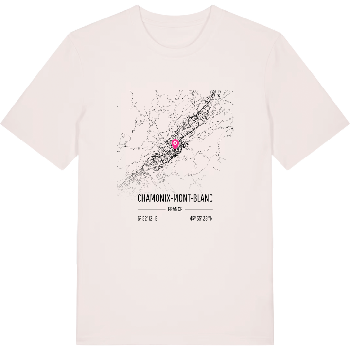 Chamonix-Mont-Blanc karta t-shirt – t-shirt från PinShirt