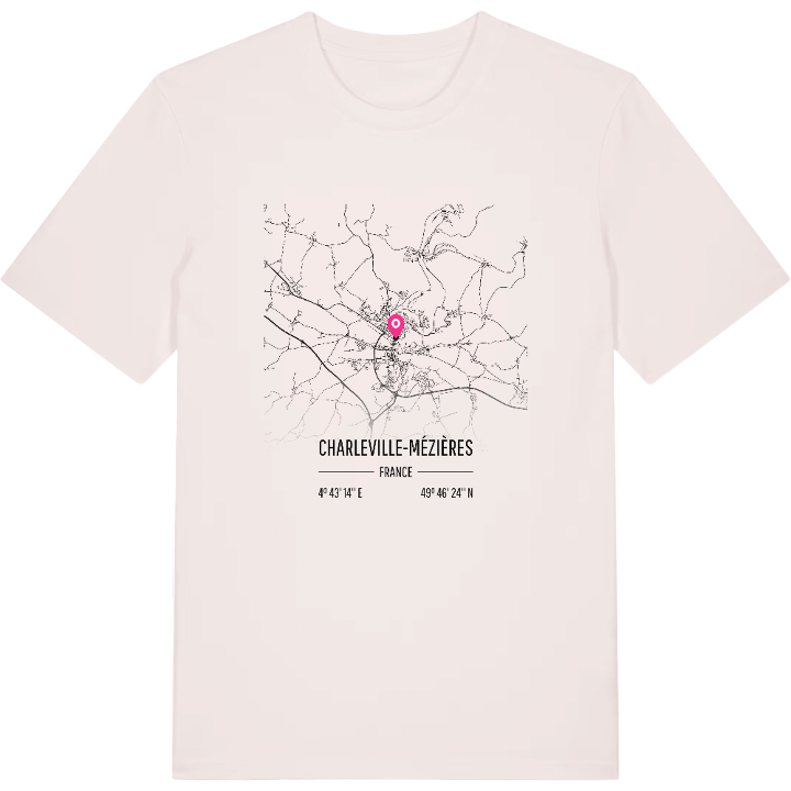 Charleville-Mézières karta t-shirt – t-shirt från PinShirt