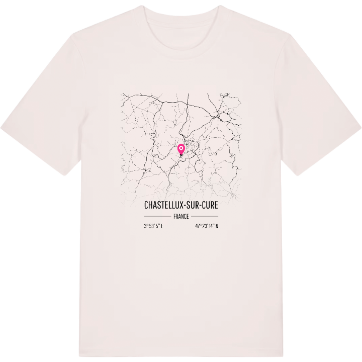 Chastellux-sur-Cure karta t-shirt – t-shirt från PinShirt