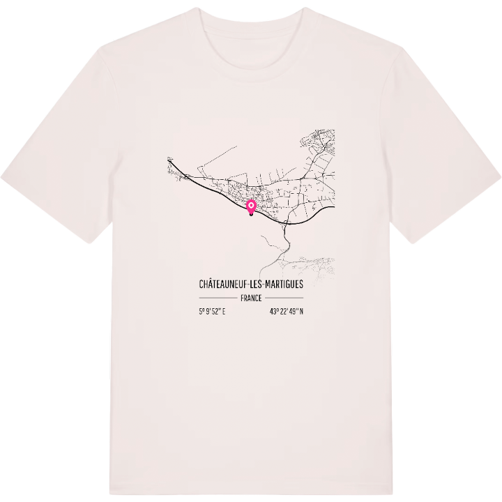 Châteauneuf-les-Martigues karta t-shirt – t-shirt från PinShirt