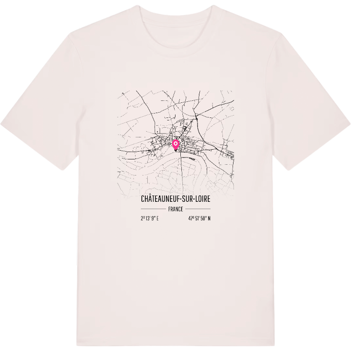 Châteauneuf-sur-Loire karta t-shirt – t-shirt från PinShirt