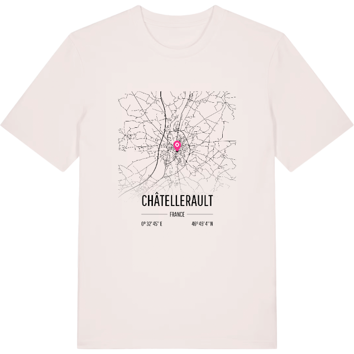 Châtellerault karta t-shirt – t-shirt från PinShirt