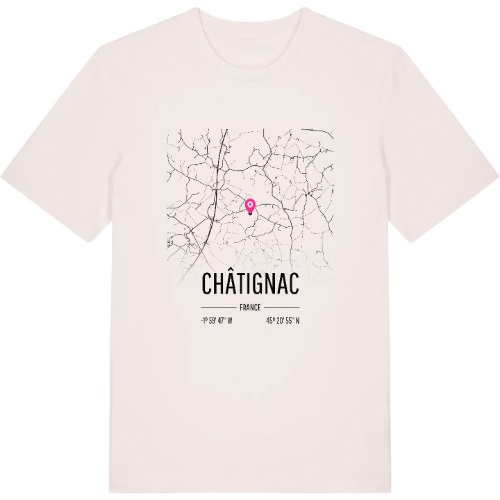 Châtignac karta t-shirt – t-shirt från PinShirt