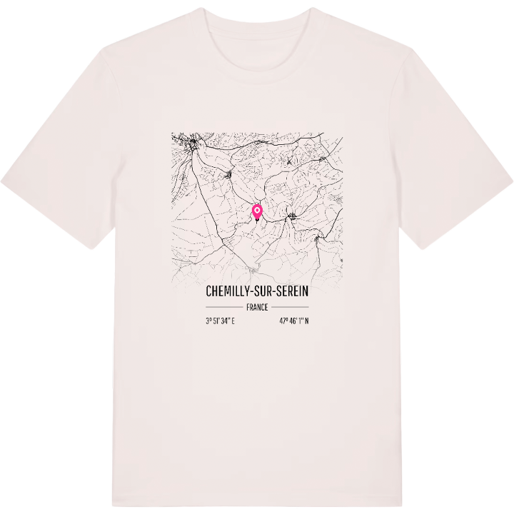 Chemilly-sur-Serein karta t-shirt – t-shirt från PinShirt
