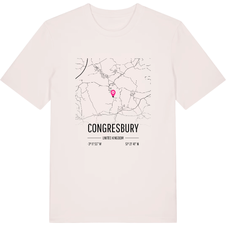 Congresbury karta t-shirt – t-shirt från PinShirt